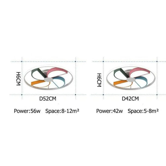 Plafonnier Enfants Led Hélices Colorées 42 X 6Cm / Froide Luminaire Chambre