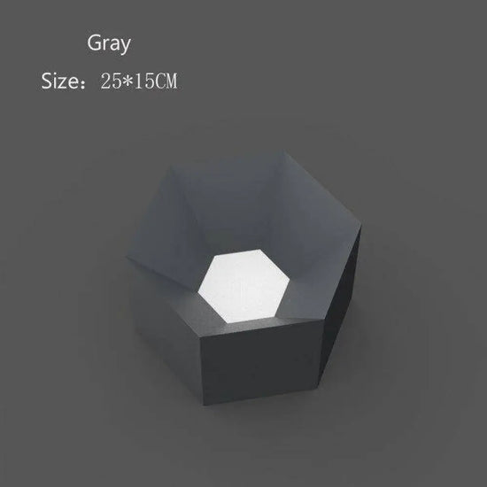 Plafonnier Hexagonal Couleur Géométrique Gris - 25 X 15Cm Luminaire Chambre