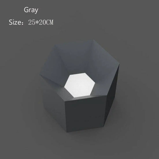 Plafonnier Hexagonal Couleur Géométrique Gris - 25 X 20Cm Luminaire Chambre