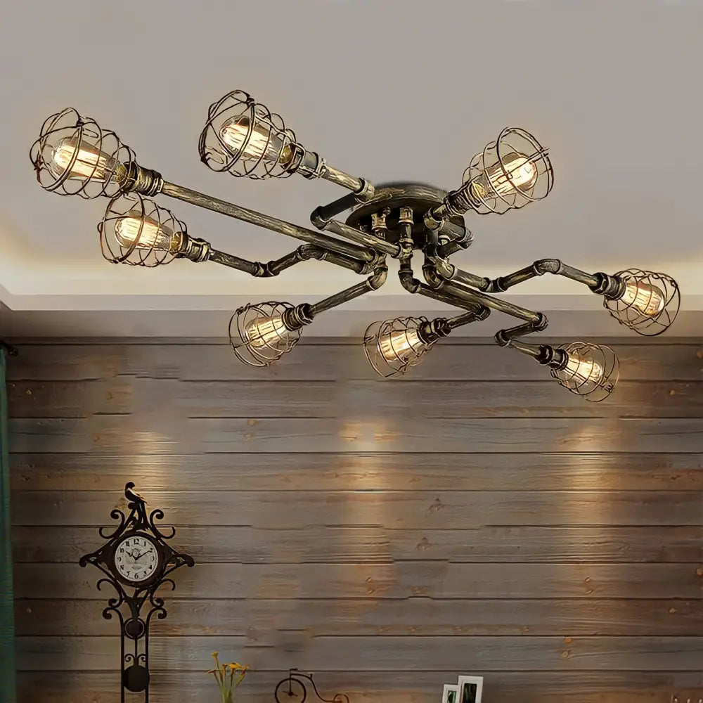 PLAFONNIER,N No Bulb--Plafonnier LED Vintage en Fer au Design Rétro