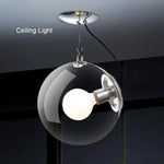 Plafonnier Industriel Argenté Globe Verre Luminaire Chambre