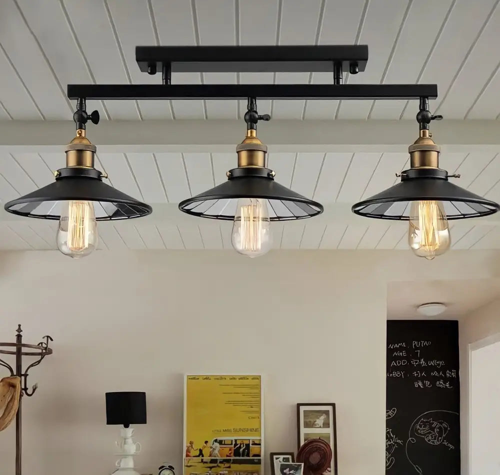 NIUNIAJ Plafonnier Industriel 4 Lumières Or – Lustre Sputnik Vintage Réglable Pour Salon Chambre Cuisine