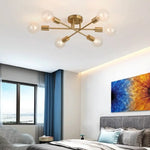 Plafonnier Led 6 Lampes Métal Entrecroisées Luminaire Chambre