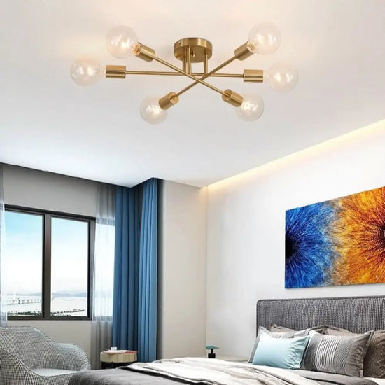 Plafonnier Led 6 Lampes Métal Entrecroisées Luminaire Chambre