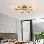 Plafonnier Led 6 Lampes Métal Entrecroisées Luminaire Chambre