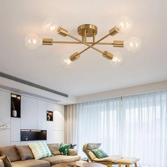 Plafonnier Led 6 Lampes Métal Entrecroisées Luminaire Chambre
