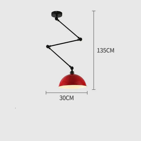 Plafonnier Led Articulé Macaron Coloré Rouge Luminaire Chambre