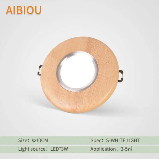 Plafonnier Led Bois Aibiou Small - Lumière Froide Luminaire Chambre