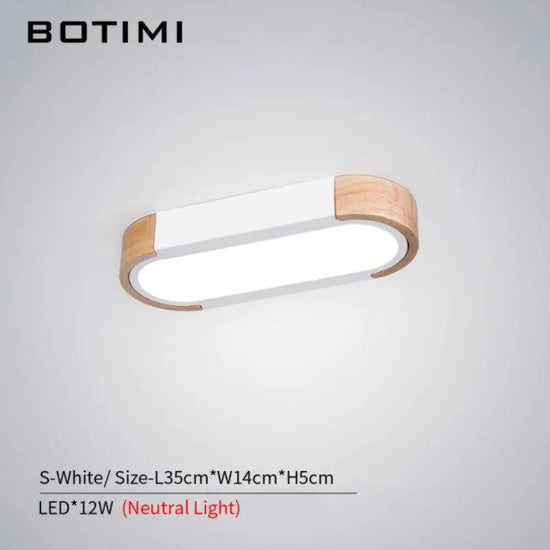 Plafonnier Led Bois Arrondi Loft Blanc / S Non Luminaire Chambre