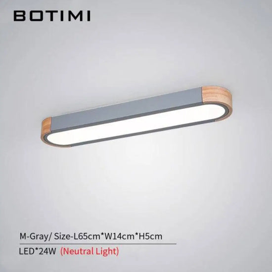 Plafonnier Led Bois Arrondi Loft Gris / M Non Luminaire Chambre