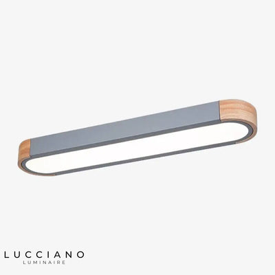 Plafonnier LED bois arrondi Loft