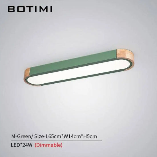 Plafonnier Led Bois Arrondi Loft Vert / M Oui Luminaire Chambre