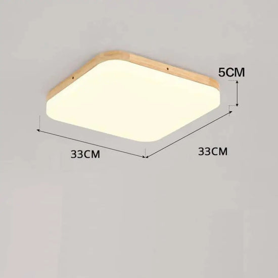 Plafonnier Led Bois Moderne Design D - 33 X 33Cm / Chaude Luminaire Chambre