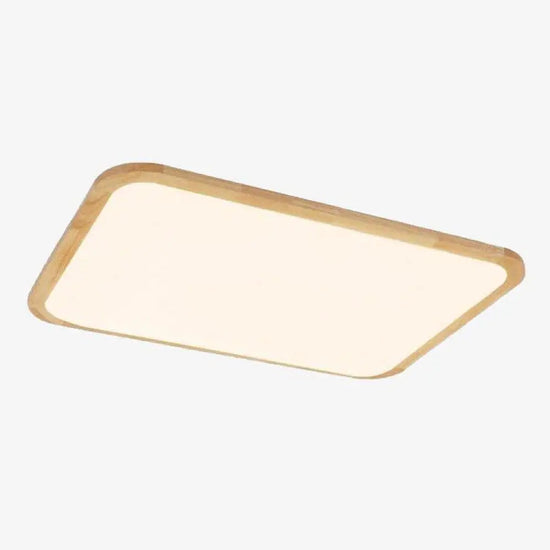 Plafonnier Led Bois Rectangle Arrondi Luminaire Chambre