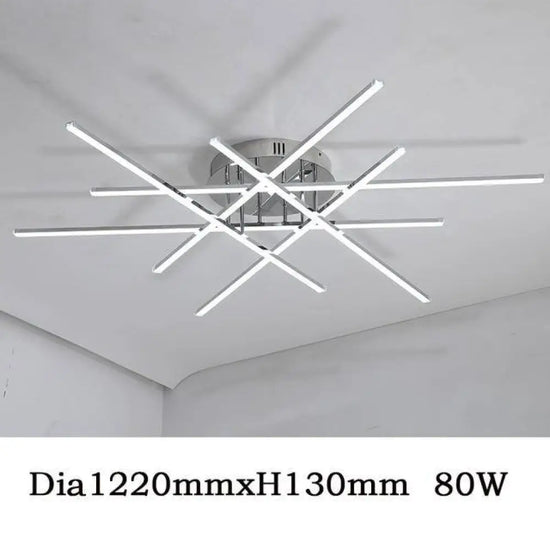 Plafonnier Led Chromé Moderne 122Cm / Chaude Luminaire Chambre