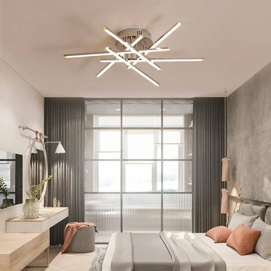 Plafonnier Led Chromé Moderne Luminaire Chambre