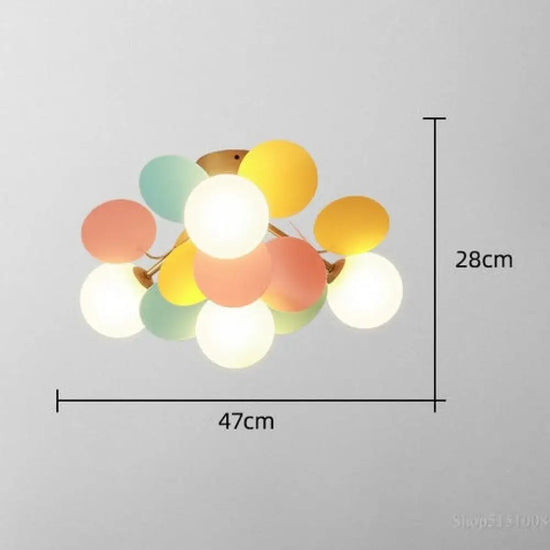 Plafonnier Led Coloré Enfant Estel 4 Lumières Luminaire Chambre