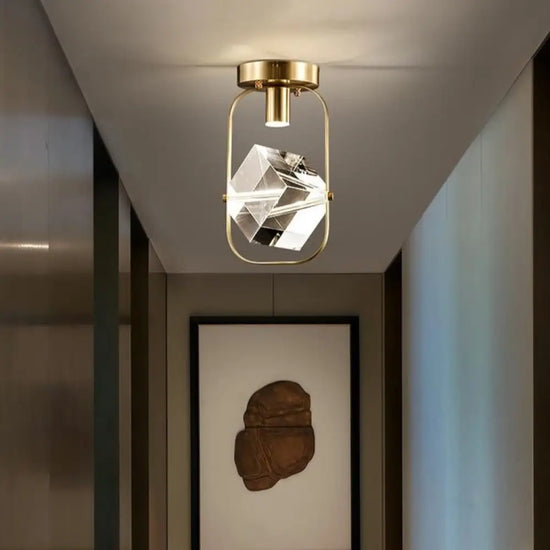 Plafonnier Led Cristal Carré Sollya Luminaire Chambre