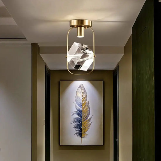 Plafonnier Led Cristal Carré Sollya Luminaire Chambre