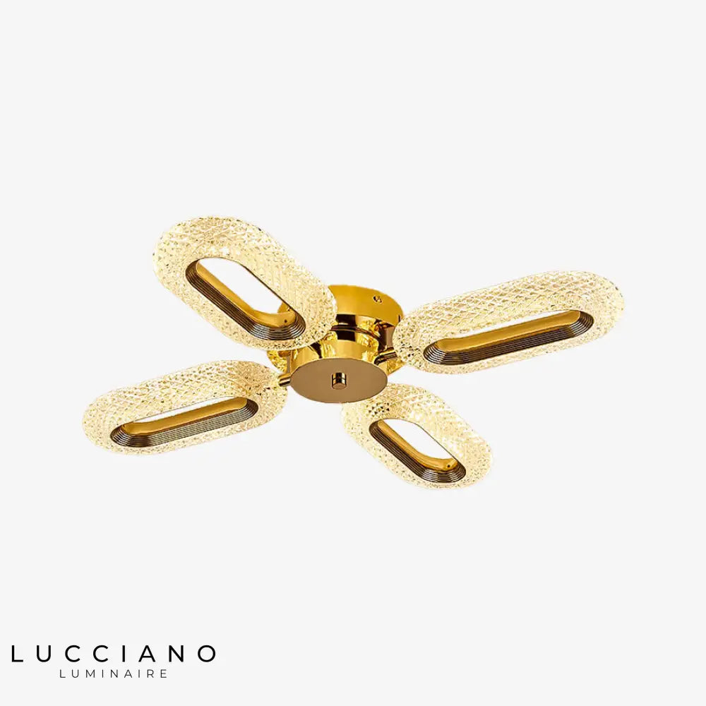 Plafonnier Led Cristal Ovale Moderne 4 Lampes / Chaude Luminaire Chambre