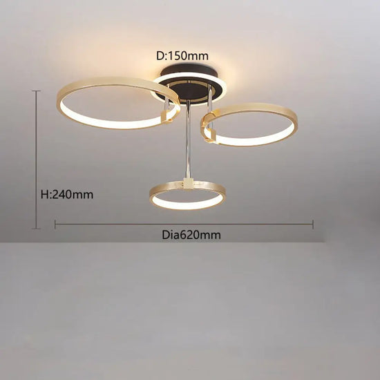 Plafonnier Led Design Anneaux Xina Luminaire Chambre