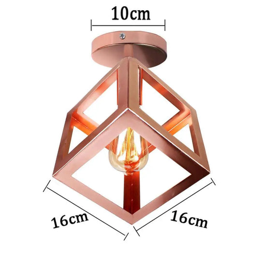 Plafonnier Led Design Cage Colorée Luminaire Chambre