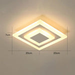 Plafonnier Led Design Métal Circulaire/Square Carré - Blanc / Chaude Luminaire Chambre