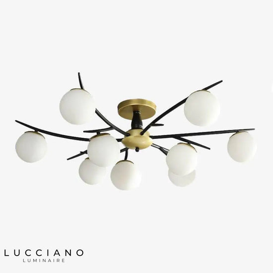 Plafonnier Led Design Métal Verre Multiboule Luminaire Chambre