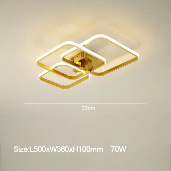Plafonnier Led Design Multilumineux Vexler Square - 50 X 36 Cm Luminaire Chambre