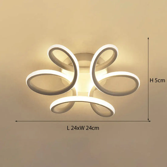 Plafonnier Led Diena En Métal Arrondi Blanc - 24X24Cm 16W / Chaude Luminaire Chambre