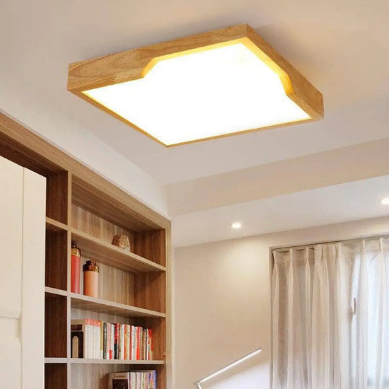 Plafonnier Led En Bois Tatami Luminaire Chambre