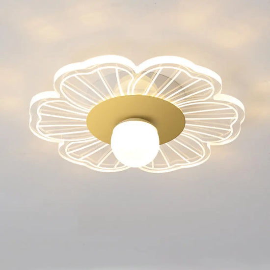 Plafonnier Led Fleur Majesty Doré - A 10W / Chaude Luminaire Chambre