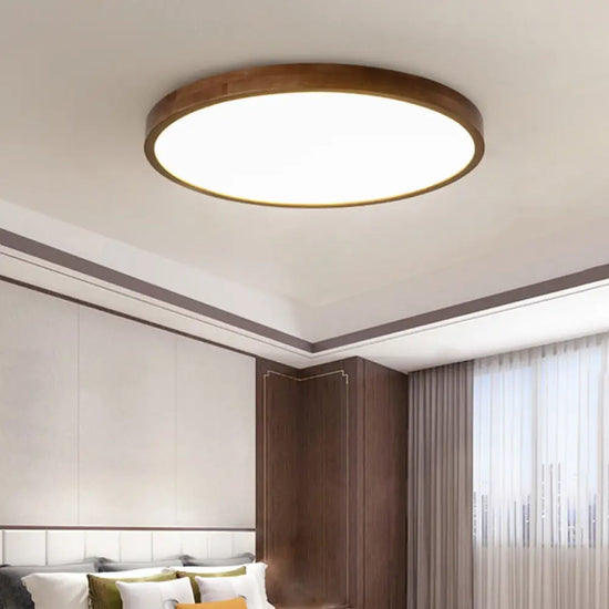 Plafonnier Led Géométrique Bois Evelyn Luminaire Chambre