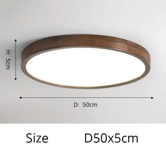 Plafonnier Led Géométrique Bois Evelyn Rond - 50Cm / Chaude Luminaire Chambre