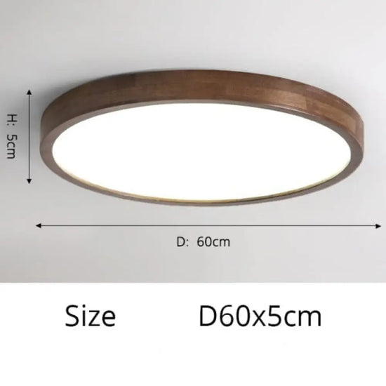 Plafonnier Led Géométrique Bois Evelyn Rond - 60Cm / Chaude Luminaire Chambre