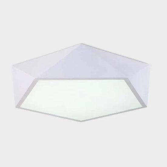 Plafonnier Led Géométrique Diamant Blanc - 22Cm 12W / Froide Luminaire Chambre