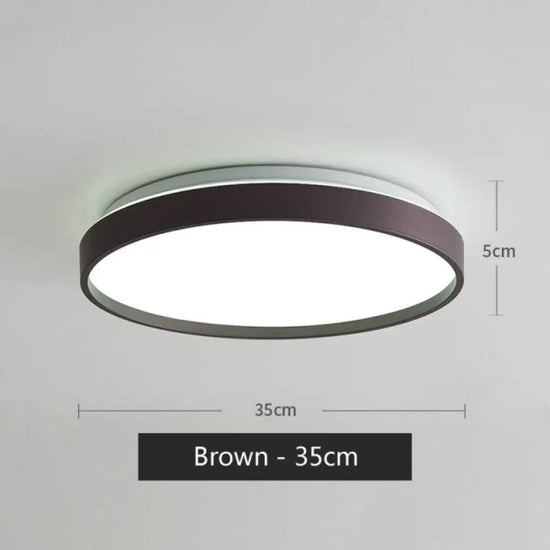 Plafonnier Led Métal Fin Glenn Marron - 35 Cm / 27 48W Chaude Luminaire Chambre