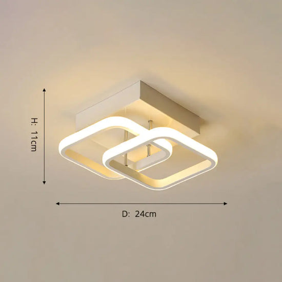 Plafonnier Led Moderne Croisé Doha Blanc / Chaude Luminaire Chambre
