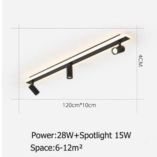 Plafonnier Led Moderne Noir Multi-Spots Luminaire Chambre