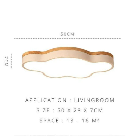 Plafonnier Led Moderne Nuage Bois B / S Froide Luminaire Chambre