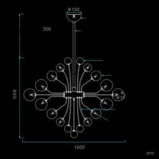 Plafonnier Led Multi-Boules En Verre 100 X 80Cm / Froide Luminaire Chambre