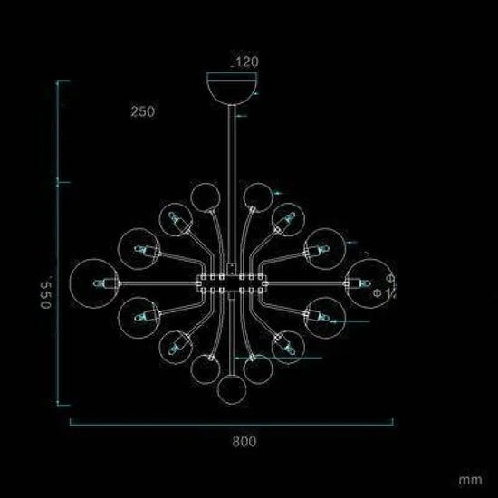 Plafonnier Led Multi-Boules En Verre 80 X 55Cm / Froide Luminaire Chambre