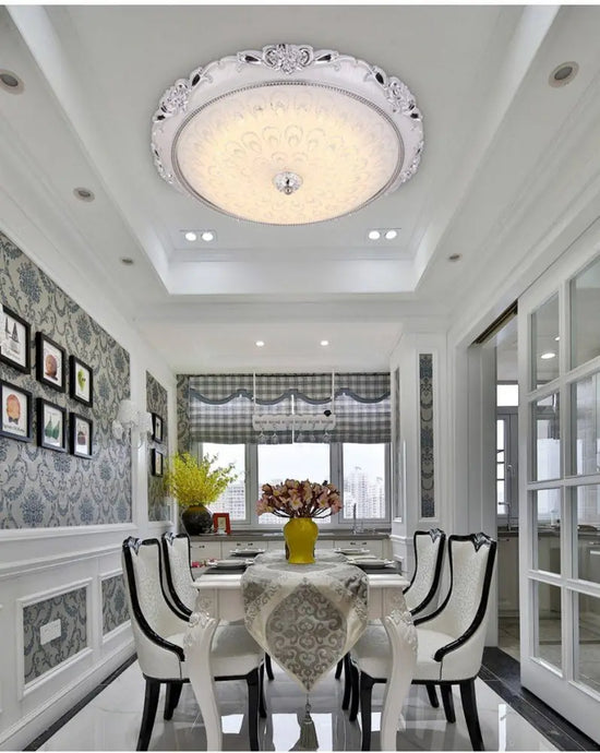 Plafonnier Led Rond Acrylique Doré Luminaire Chambre