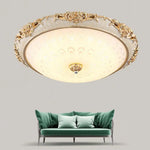 Plafonnier Led Rond Acrylique Doré Luminaire Chambre