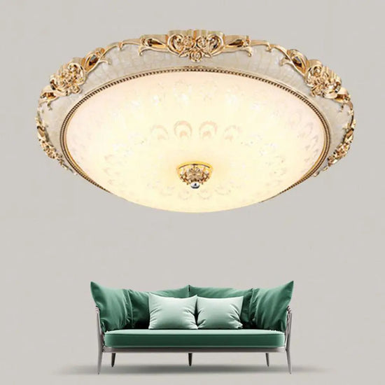 Plafonnier Led Rond Acrylique Doré Luminaire Chambre