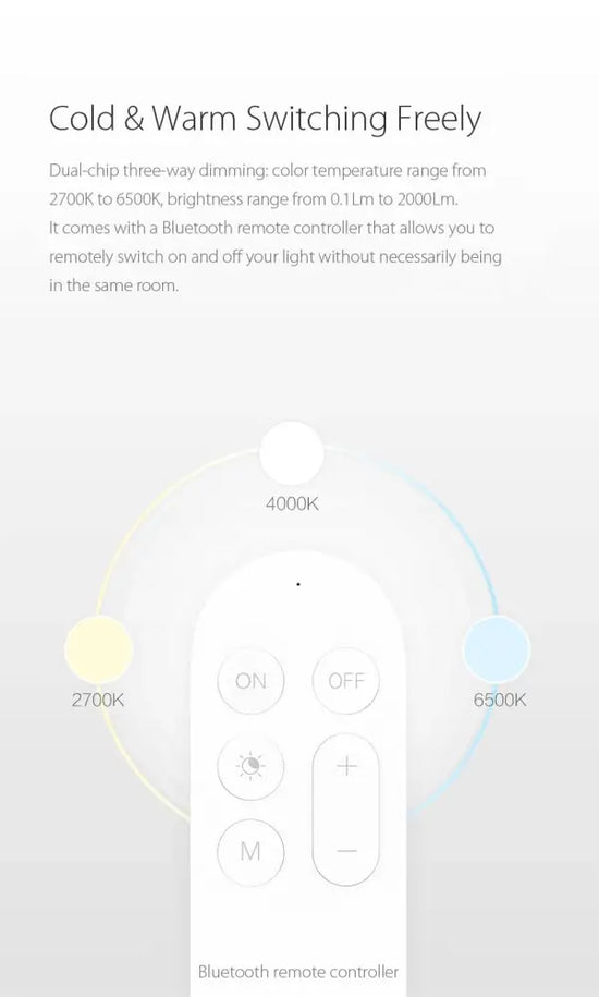 Plafonnier Led Rond Bluetooth Télécommande Luminaire Chambre