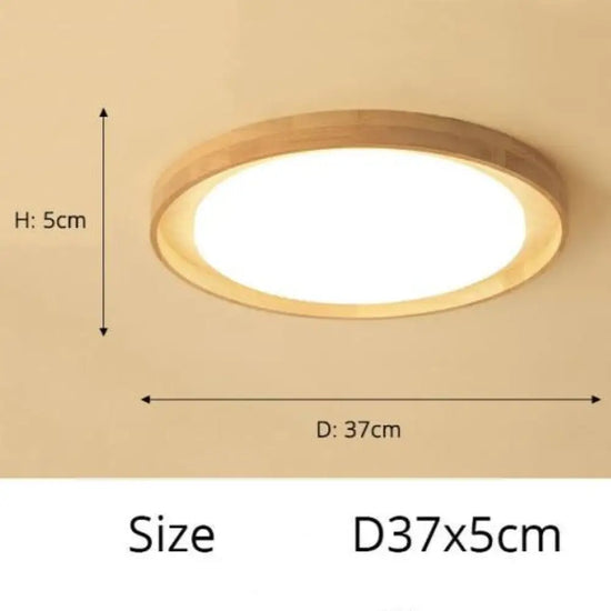 Plafonnier Led Rond Bois Adartza 37 X 5 Cm / Dimmable Luminaire Chambre