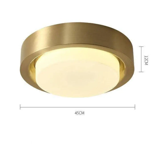 Plafonnier Led Rond Rétro Doré Doré / 45 X 12Cm Froide Luminaire Chambre