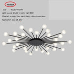 Plafonnier Led Soleil Janira Moderne 110V / A - Noir 30 Ampoules Chaude Luminaire Chambre
