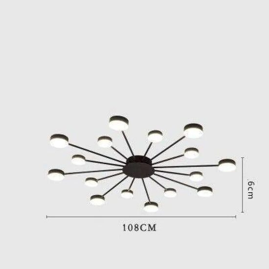 Plafonnier Led Soleil Multironds 16 / Noir Froide Luminaire Chambre